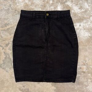 Prettylittlething denim skirt dark grey